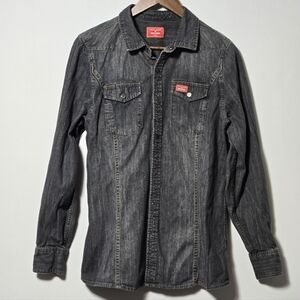 Womens Kimes Ranch Denim Snap Button Down Western Top